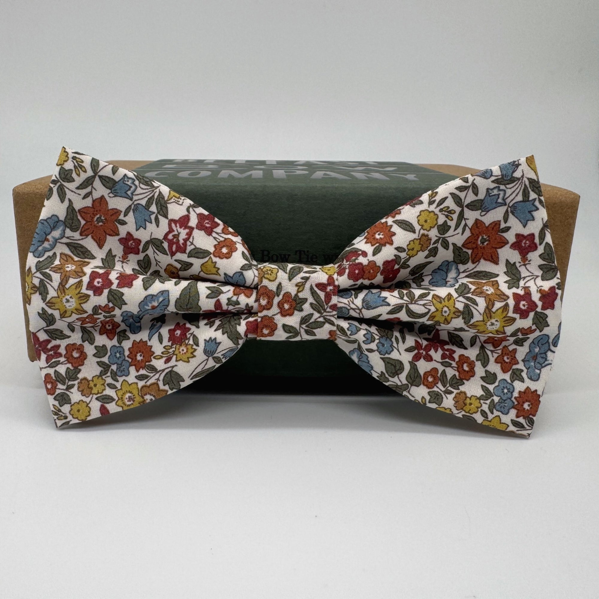 Liberty of London Bow Tie in Orange & Blue Ditsy Floral