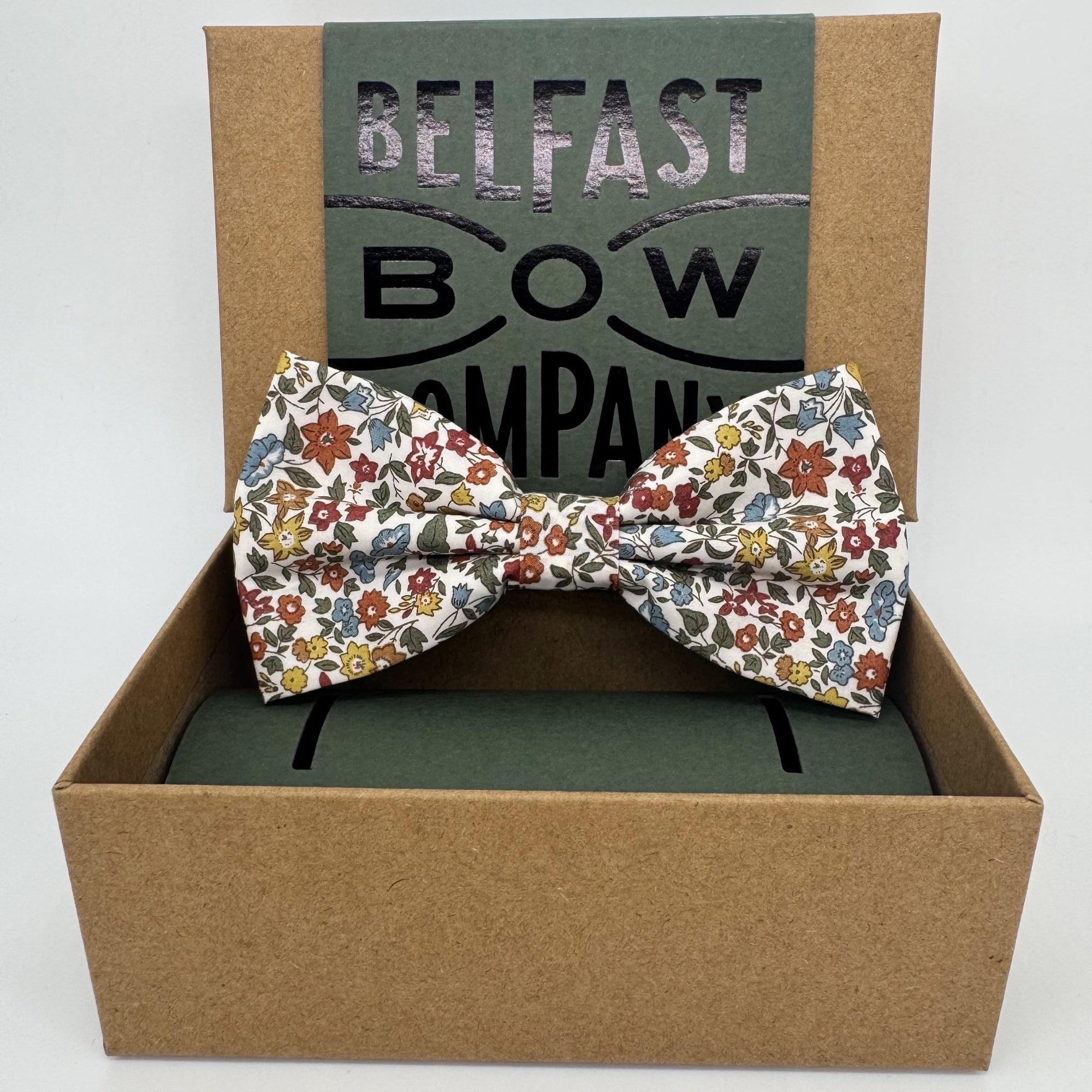 Liberty of London Bow Tie in Orange & Blue Ditsy Floral