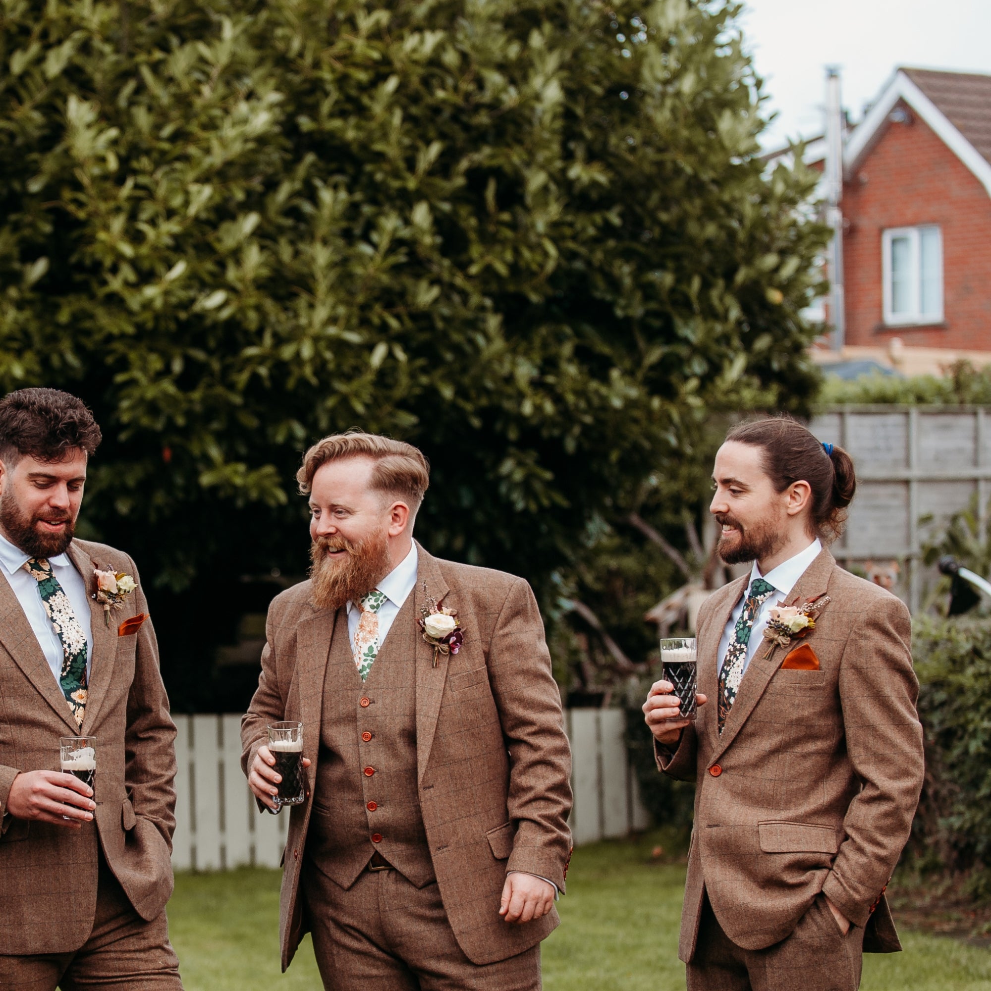 Boho Blooms Tie in Deep Green Autumn Garden