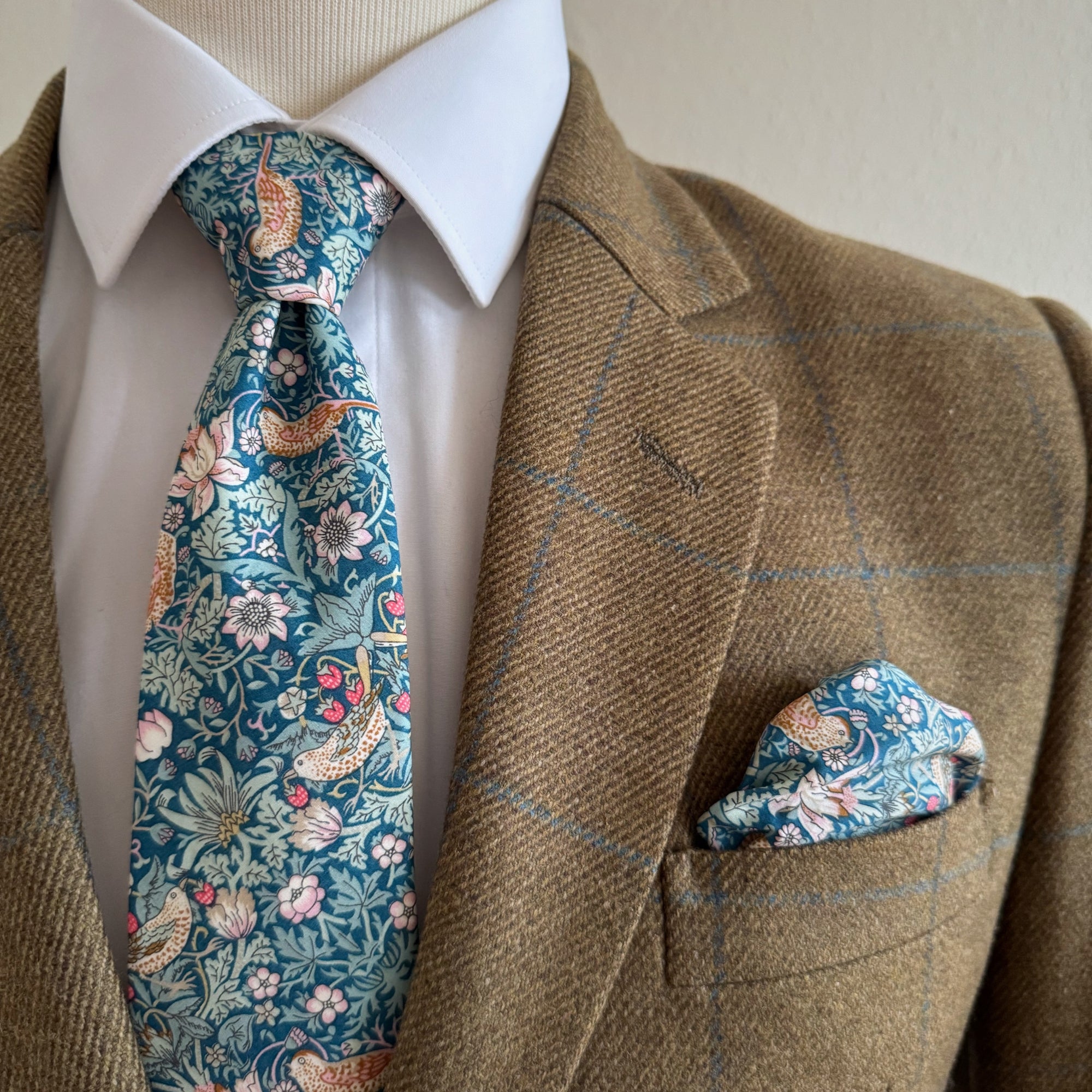 Liberty of London Tie in Green Bird Motif