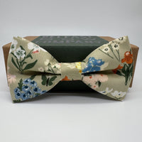 Dusty Sage Green Floral Bow Tie handmade by the Belfast Bow Company