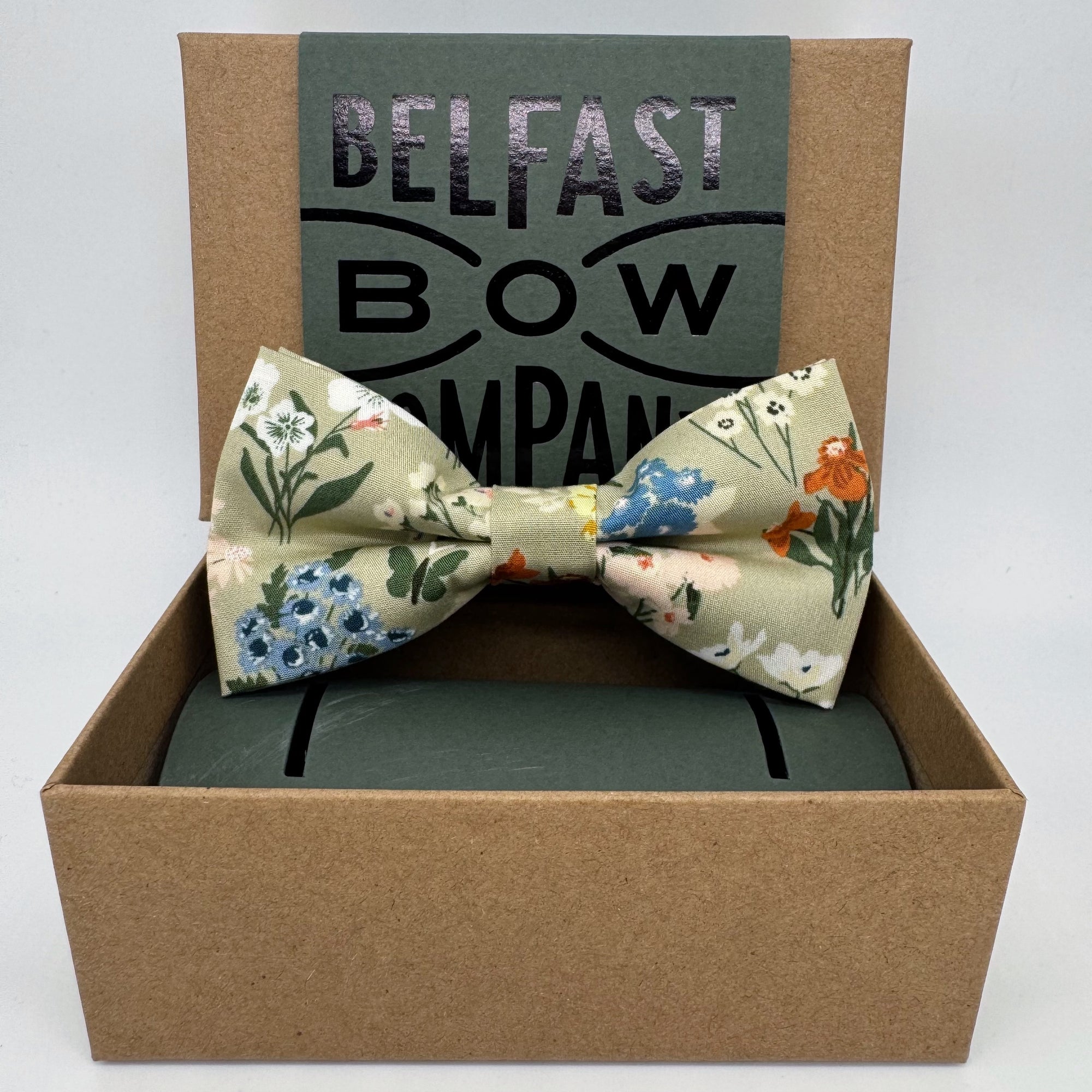 Boho Bloom Bow Tie in Dusty Sage Floral