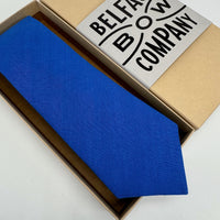 Blue Tie in Irish Linen by the Belfast Bow Company