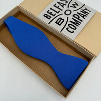 Self-Tie Bow Tie in Blue Irish Linen by the Belfast Bow Company