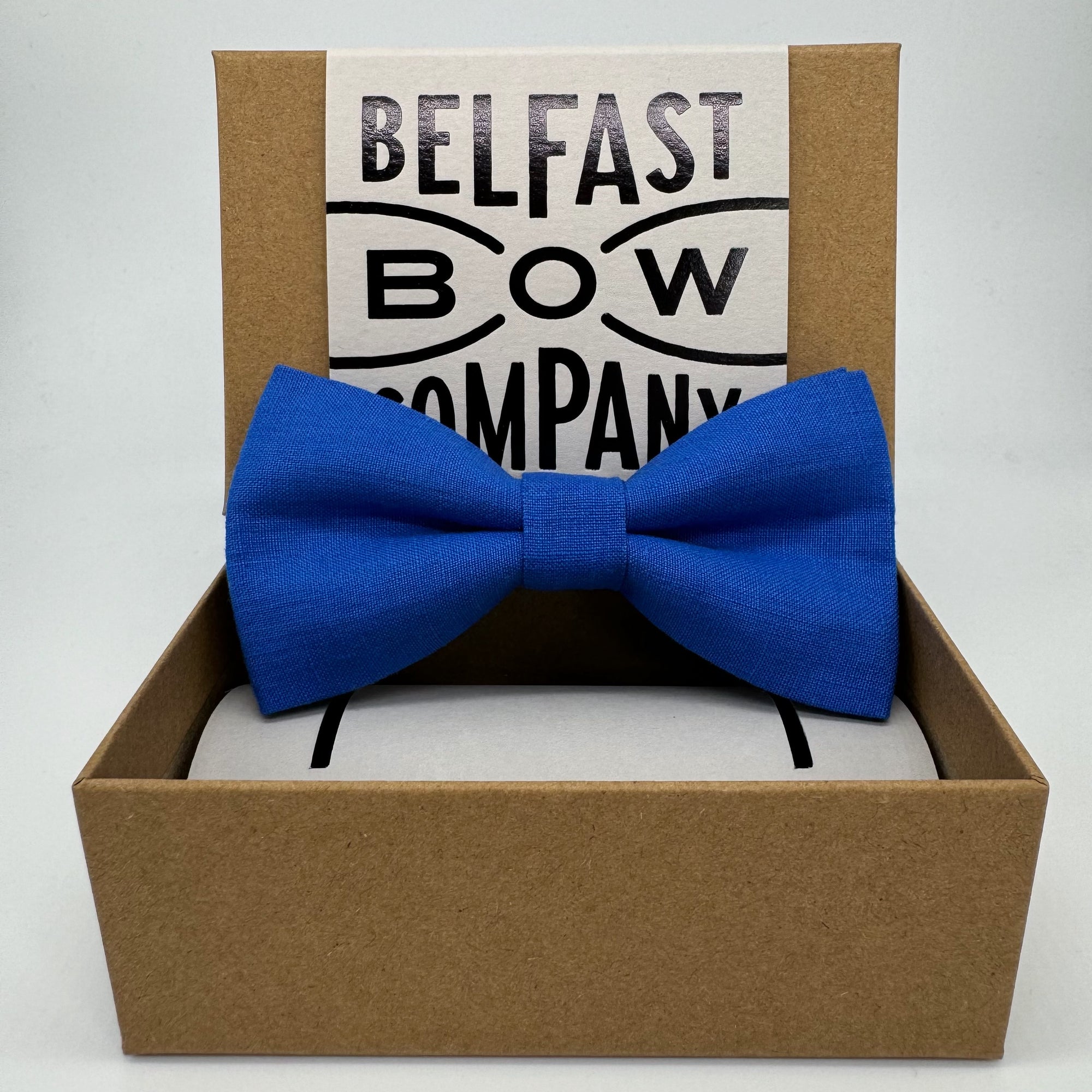 Irish Linen Bow Tie in Cobalt Blue by the Belfast Bow Company