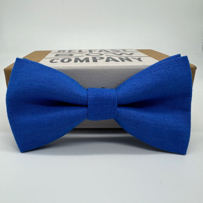 Blue Bow Tie in Irish Linen by the Belfast Bow Company