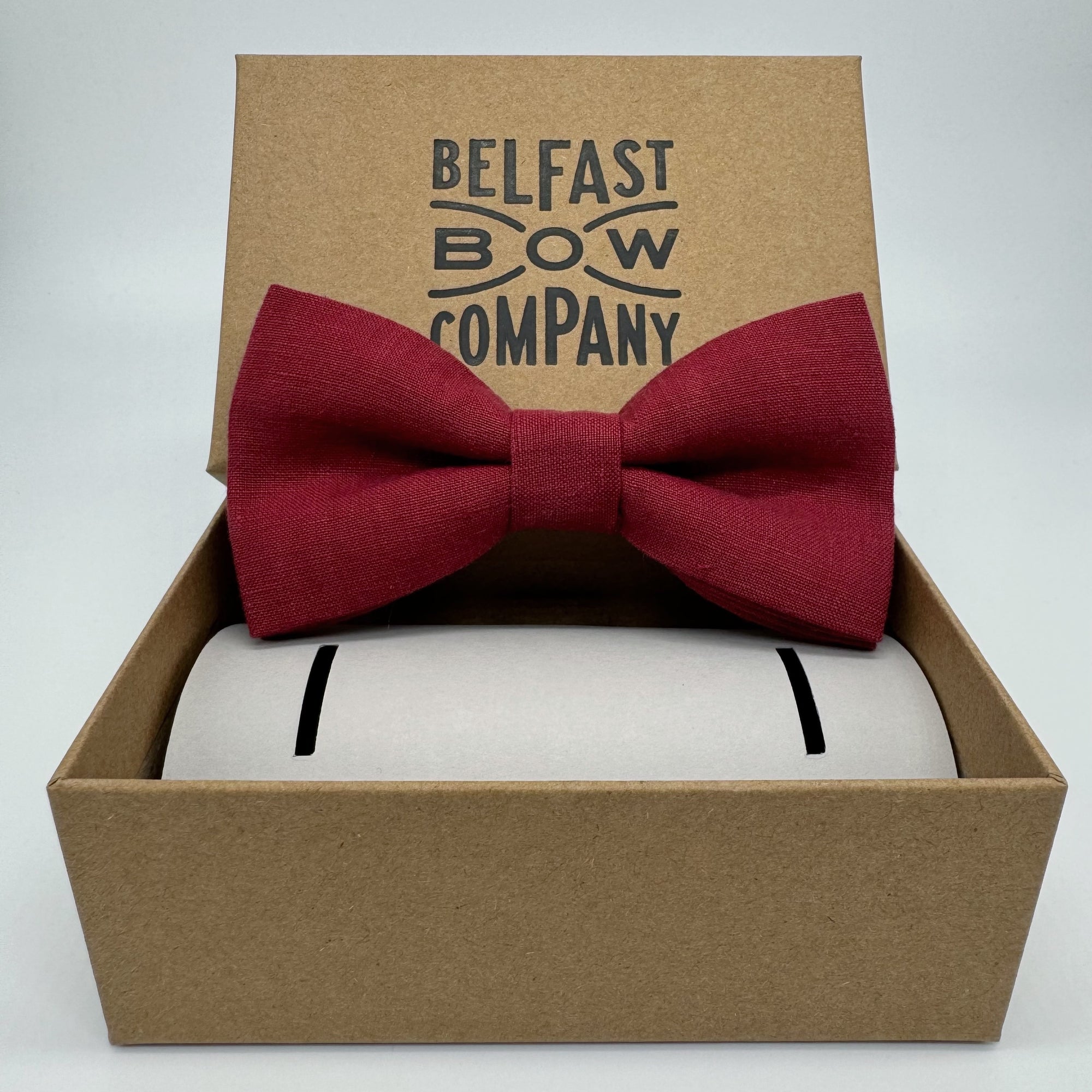 Cherry Red Bow Tie in Irish Linen