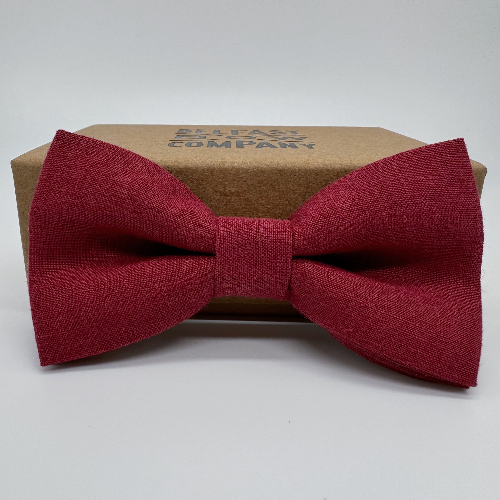 Cherry Red Bow Tie in Irish Linen