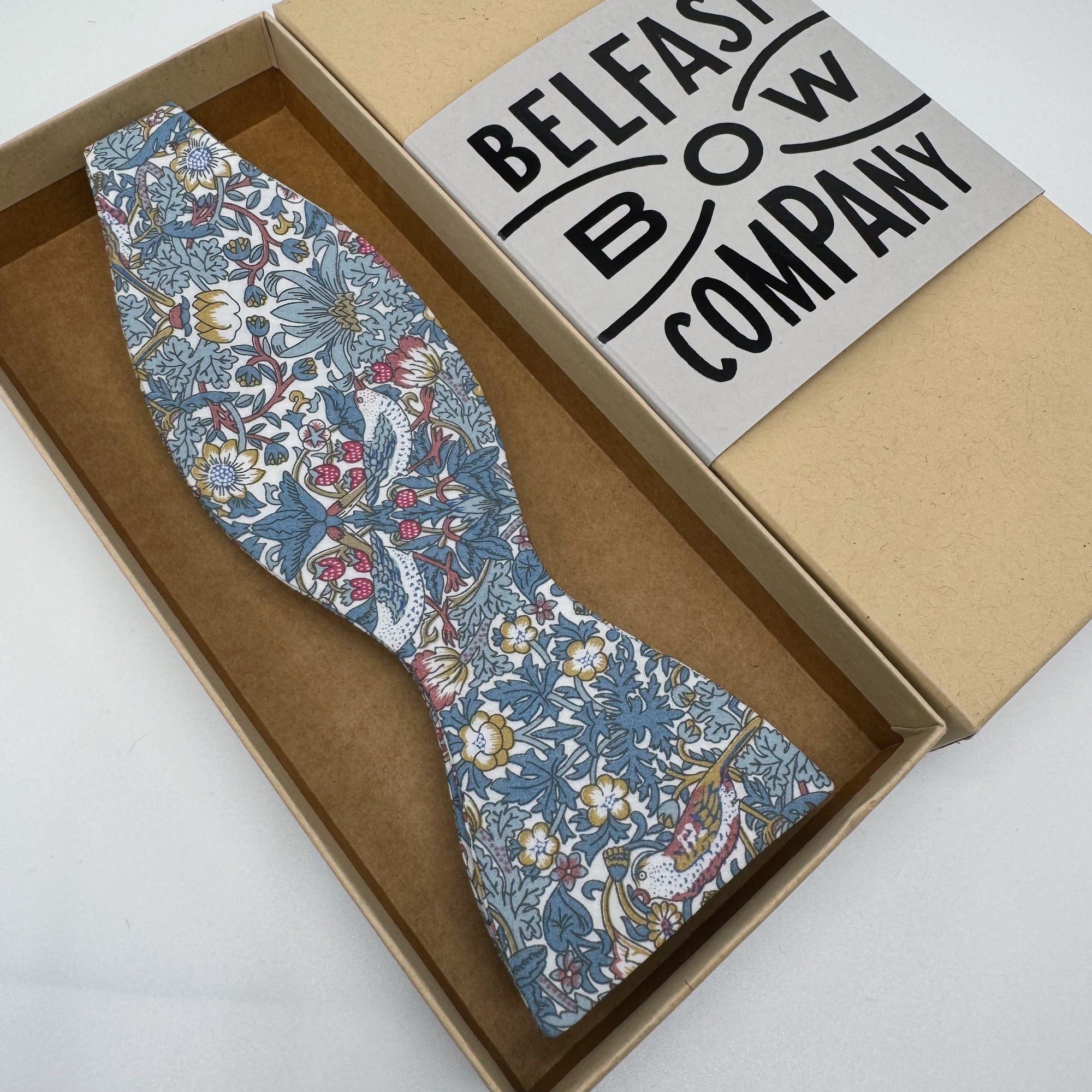 Liberty of London Bow Tie in Blue Bird Motif