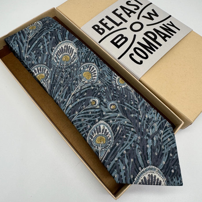 Liberty Tie in Navy Peacock Feathers by the Belfast Bow Company