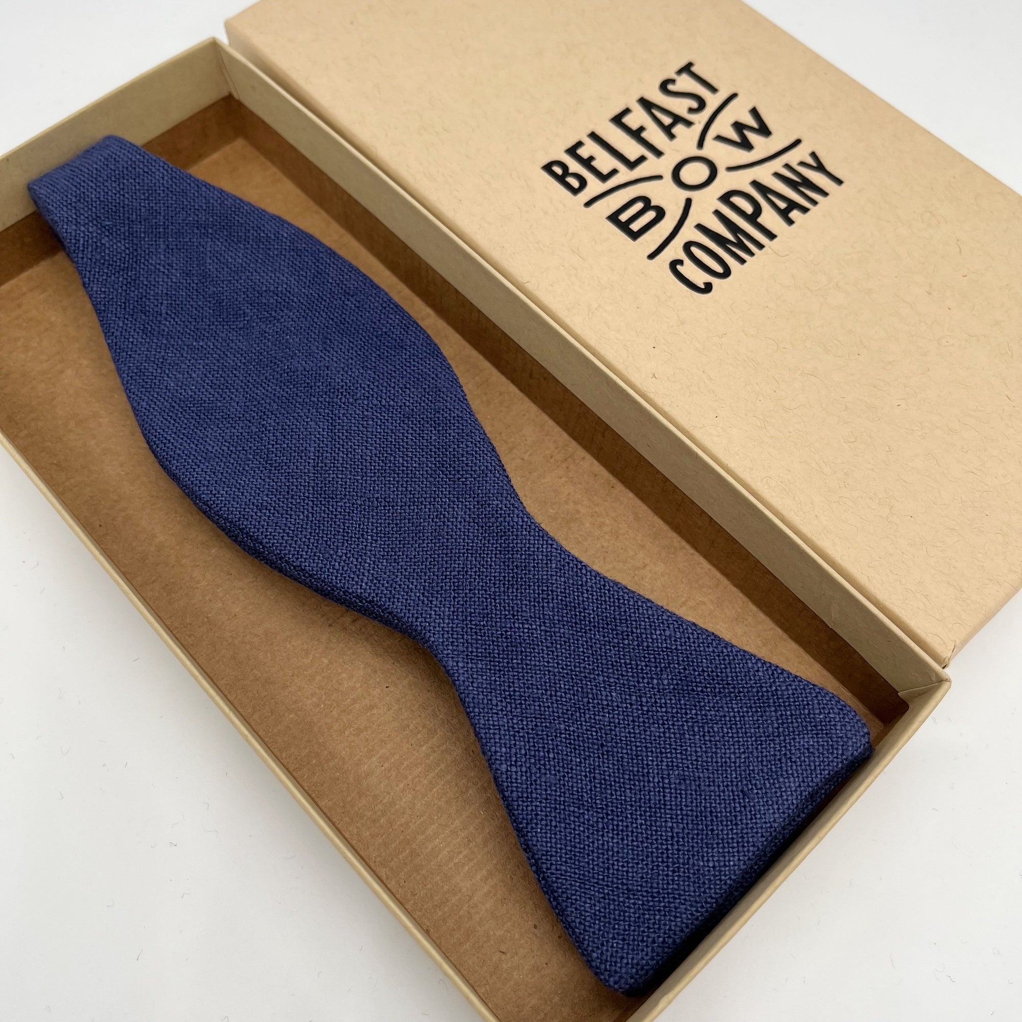 Navy Blue Bow Tie in Irish Linen