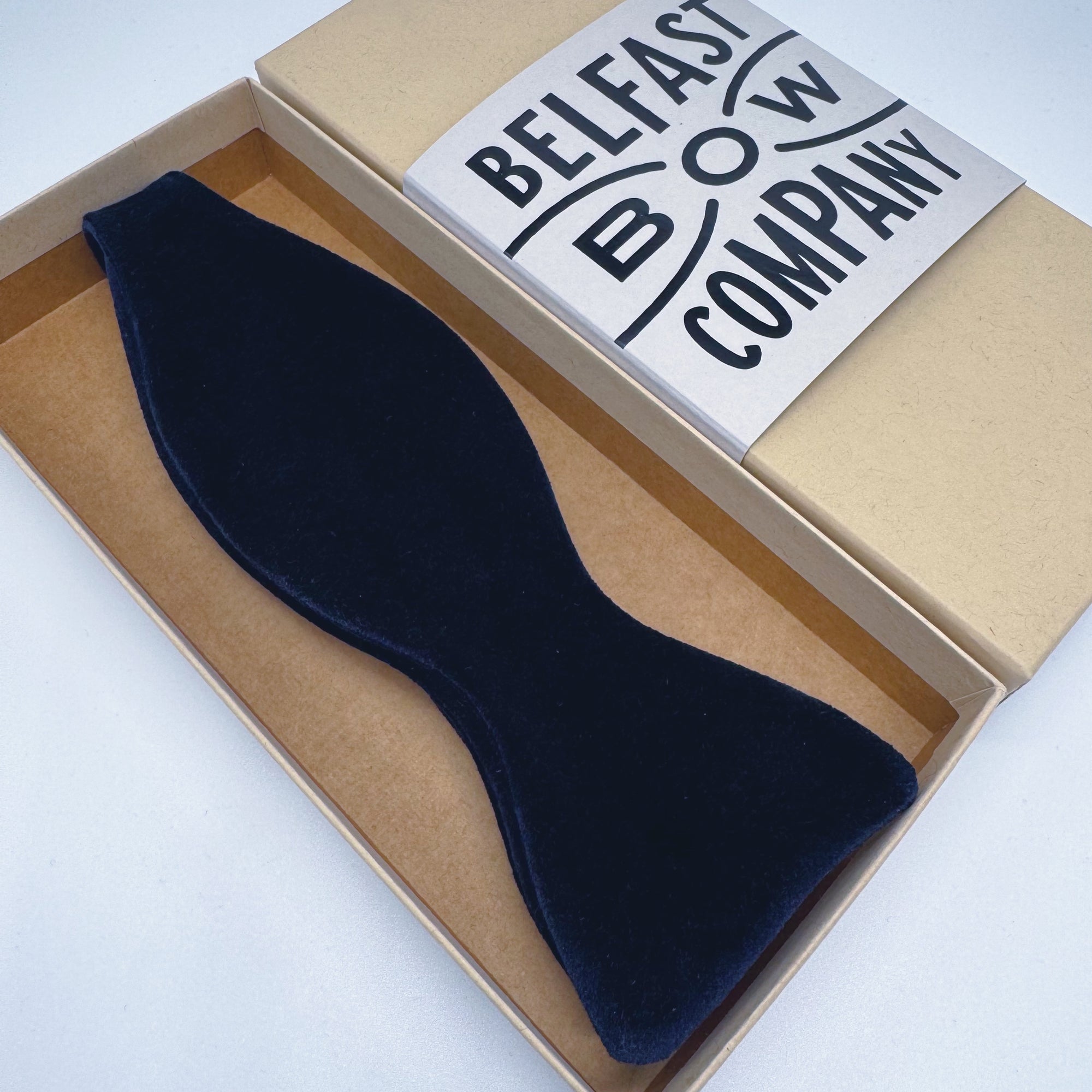 Navy Bow Tie in Velvet