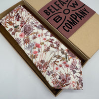 Liberty Tie in Pink Wildflowers Print by the Belfast Bow Company